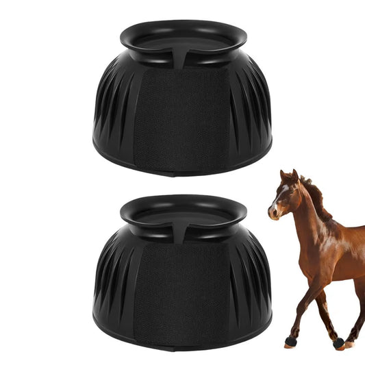 Rubber Bell Boots Rubber Overreach Horse Boots 2Pcs Soft Equine Boots Protective Gear Accessories for Training Equipment