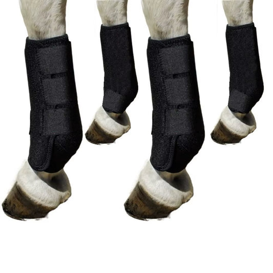 4Pcs/Set Colorful Horse Sport Boots Set 3 Size Durable Horse Leg Wraps Comfortable Easy to Wear Front Hind Legs Guard