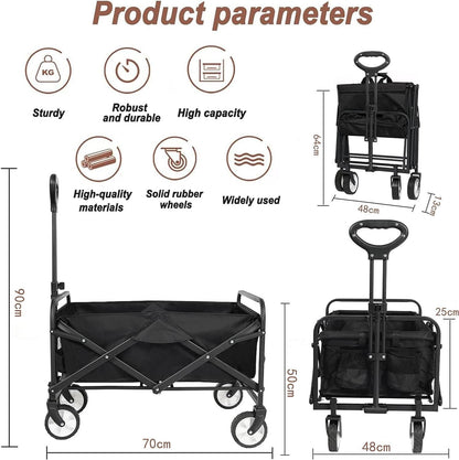 Heavy Duty Foldable Camping Outdoor Garden Trolley Cart Wagon Truck Wheelbarrow