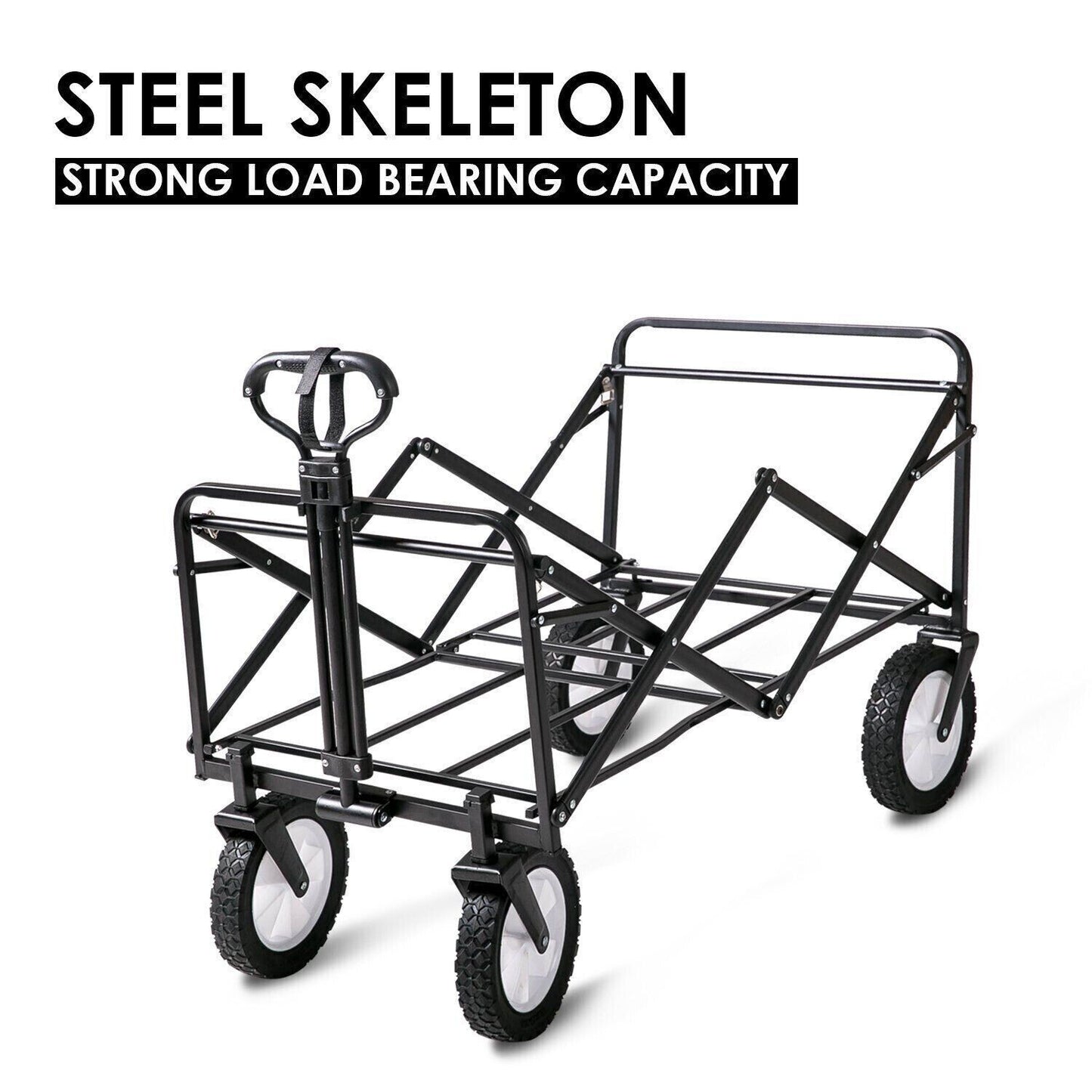 Heavy Duty Foldable Camping Outdoor Garden Trolley Cart Wagon Truck Wheelbarrow