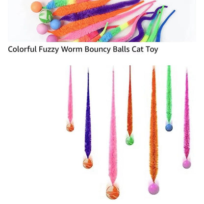 Cat Interactive Toys Tickle Cat Colorful Bouncing Ball Pet Supplies Puzzle Teasing Indoor Cat Worm Caterpillar Elastic Toy