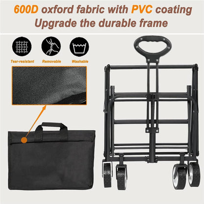 Heavy Duty Foldable Camping Outdoor Garden Trolley Cart Wagon Truck Wheelbarrow