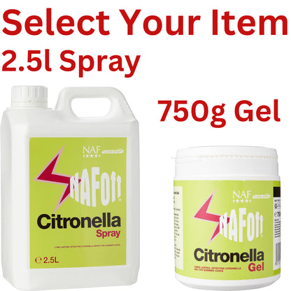 NAF off Citronella Refill Spray 2.5L & Gel 750G for Fleas & Ticks Long Lasting