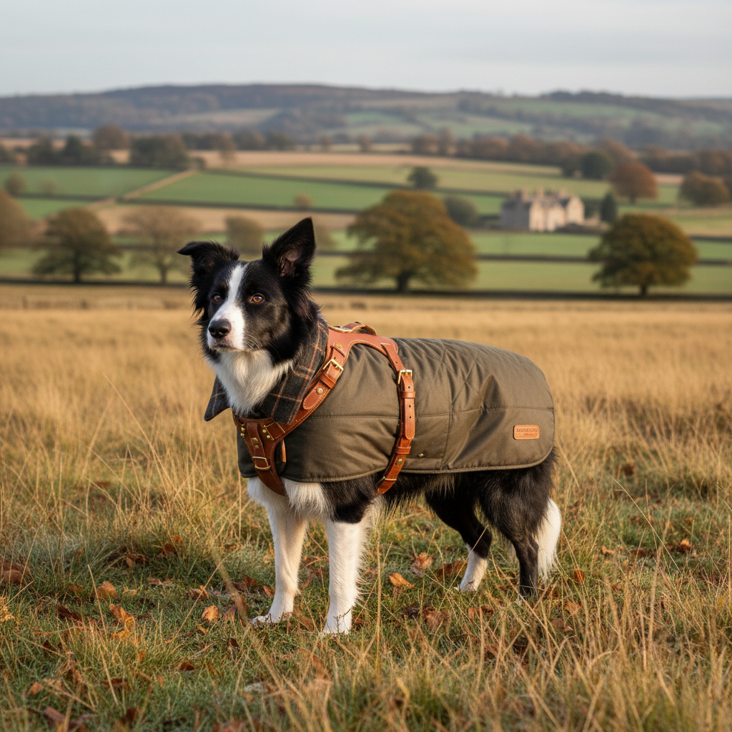 Border Collie in Waxed Cotton Coat