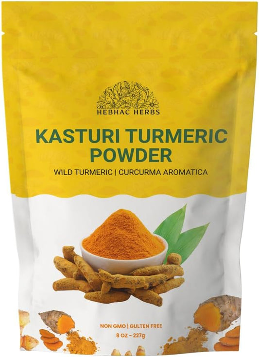 Kasthuri Manjal Powder for Skin and Face Care| Wild Turmeric Powder | Curcuma Aromatica | Helps in Glowing Skin Acne and Radiant Skin (277G)