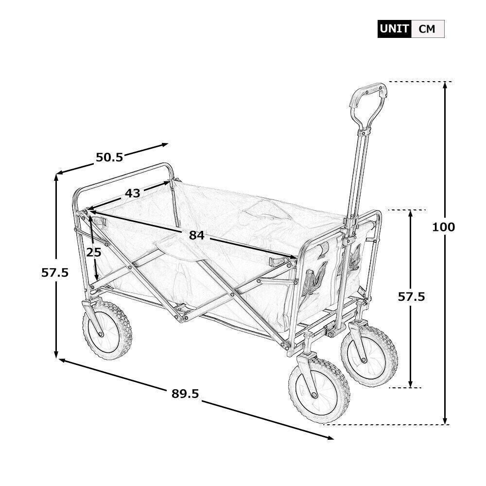 Heavy Duty Foldable Camping Outdoor Garden Trolley Cart Wagon Truck Wheelbarrow